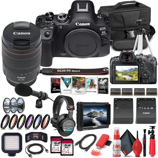 Canon EOS R6 Mark II Mirrorless Camera with 24-105mm Lens Starter Bundle - B0BXBH4HN3