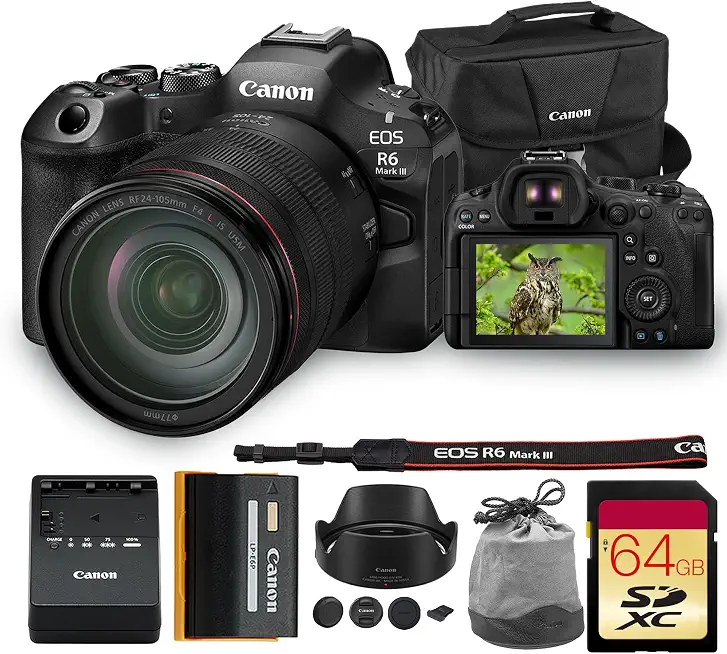 Canon EOS R6 Mark III Mirrorless Camera with 24-105mm f4L Lens Bundle - B0G5T1RSDB