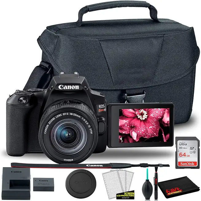 Canon EOS Rebel SL3 with 18-55mm Lens & Camera Bag (Black) Bundle - B09B2NNFQF