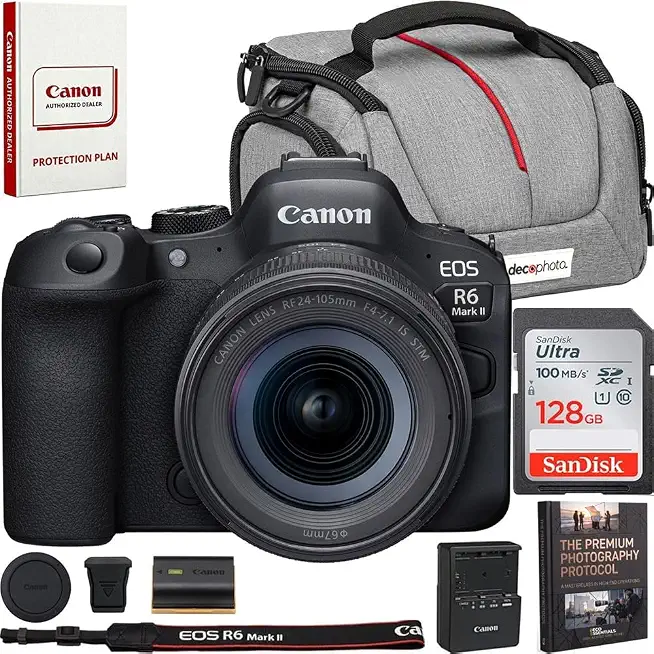 Canon R6 Mark II Full-Frame 24.2 MP Mirrorless Camera with 24-105mm is STM Lens Kit - B0G357FZVS