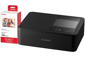 Canon Selphy CP1500 Wireless Compact Photo Printer (Black) + RP-108 High-Capacity Color Ink/Paper Set, 4"x6" - B0H3R19ZXV