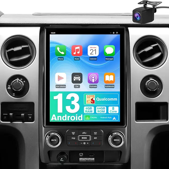 Car Radio Stereo for Ford F150 2009-2012, Android 13 8-Core [4GB+64GB] QUALComm 6125 12.1 Inch - B0G5NJY4QS