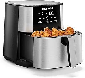 Chefman Air Fryer 8 Qt | TurboFry® 4-in-1 with 450°F Hi-Fry Option for Crispier Results - B08DKYBTPH