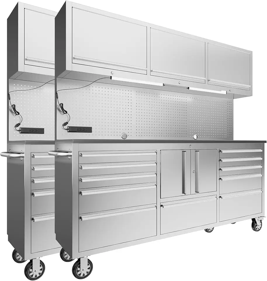 CHETTO C 72-inch Tool Chest with Wheel Lock with 11 Storage Drawers, One Double Door - B0FR93DPJY