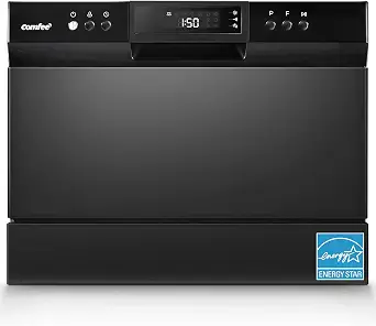 COMFEE’ Countertop Dishwasher, Energy Star Portable Dishwasher, 6 Place Settings & 8 Washing Programs, Speed, - B09ST4M8VF