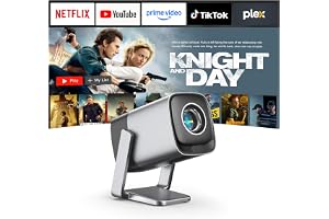 [Compatible with Netflix & TOF Real-time Focus] Mini Projector with WiFi and Bluetooth, XuanPad Silver - B0HFNCHCVH