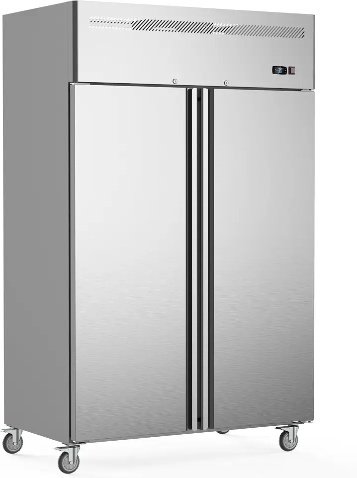 Coolake 48” Reach-in Commercial Refrigerator, 2 Solid Door Commercial Fridge with Led Light, 6 Adjustable - B0HGQXFG7S
