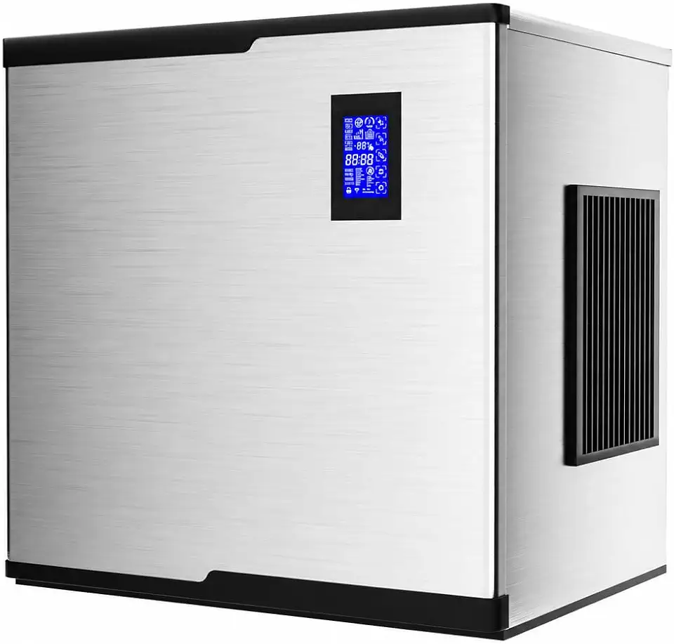 Coolake Commercial Ice Maker Machine 450lbs/day, Air Cooled Stainless Steel Industrial Ice Maker, Self-Cleaning LCD - B0HD6NWNHT