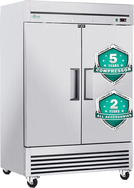 COOLCHEF 49CuFt 54" 2-Door Commercial Freezer -8~0°F - B0HHS8R1F1