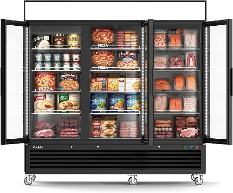 Coolski 83W’’ Commercial Display Freezer, Merchandiser Freezer, ETL&DOE - B0HHS8Z5XX