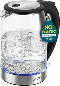 Cosori Electric Kettle, No Plastic Contact with Water, 1.7L, Black - B08PP48979