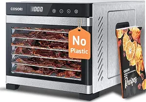 Cosori Food Dehydrator, 6 Stainless Steel Trays with 6.5 ft² Drying Space - B07PY5M579