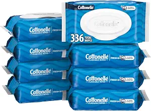 Cottonelle Fresh Feel Flushable Wet Wipes, Adult Wet Wipes, 8 Flip-Top Packs, 42 Wipes Per - B07ND3WR64