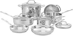 Cuisinart Chef’s Classic 11-Piece Stainless Steel Pots and Pans Set, Cookware Set Compatible with Induction, - B005H05SXM