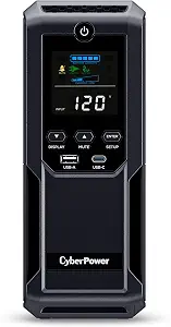 CyberPower CP1500AVRLCD3 Intelligent LCD UPS Battery Backup - B0BCMLLSHL
