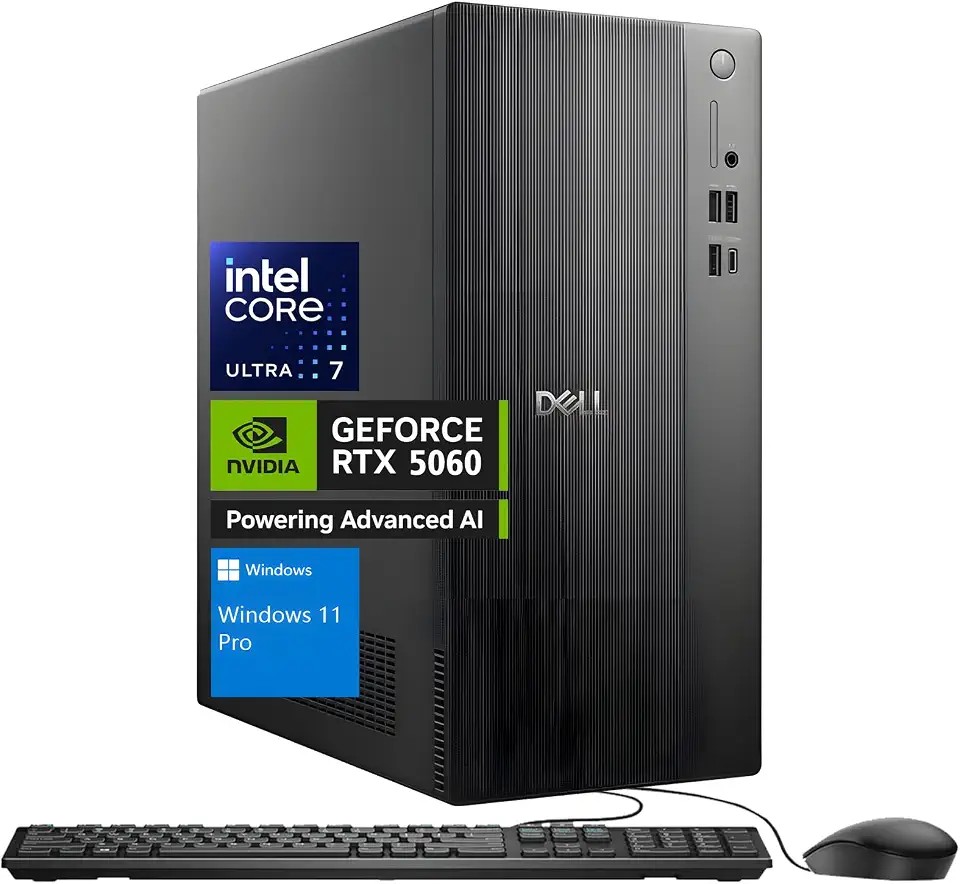 Dell Tower Desktop Computer, NVIDIA RTX 5060, Intel 20-core Ultra 7 265F, 32GB DDR5 5600MT/s - B0HGQZCY8D
