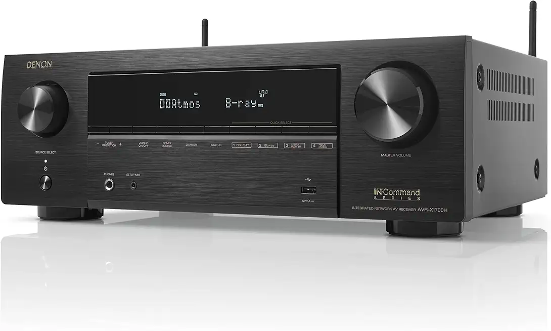Denon AVR-X1700H 7.2 Channel AV Receiver - 80W/Channel, Built-in HEOS - B09HFN8T64
