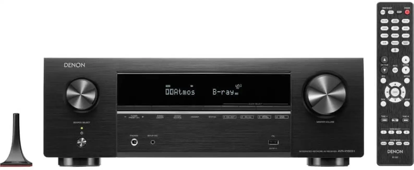 Denon AVR-X1800H 7.2 Channel 8K Home Theater Receiver with Dolby Atmos, HEOS Built-in, and Audyssey - B0CKBY9CPQ