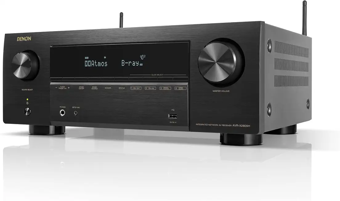Denon AVR-X2800H 7.2 Channel 8K Home Theater Receiver with Dolby Atmos/DTS:X and HEOS Built-in (Factory - B0C5S64TVN