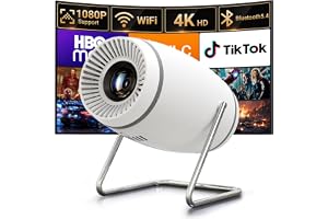 【Built-in APPS】Mini Projector With Wifi And Bluetooth, 1080P 4K Support Portable Projector, Movie Projector for - B0HB4HRK1S