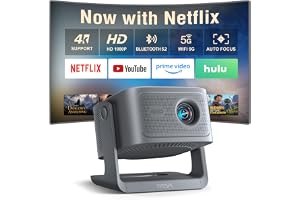 【Now with Netflix & 3000 ANSI】Smart 4K Projector with WiFi and Bluetooth, VISSPL 3D Dolby - B0HFC1PL8S