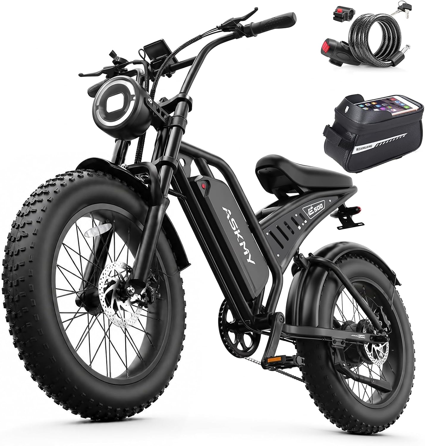 E500 Fat Tire All-Terrain Electric Bike, 1500W Peak Motor 48V - B0FZFN25HD