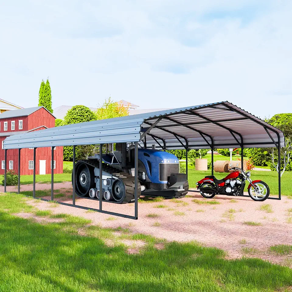 EBE 20'X30' Metal Carport, Heavy Duty Carports with Galvanized Steel Roof and Enhanced Frame, Outdoor - B0GXY7JL6T