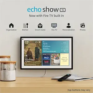 Echo Show 15 | Full HD 15.6" smart display with Alexa and Fire TV built - B08MQLDFF6