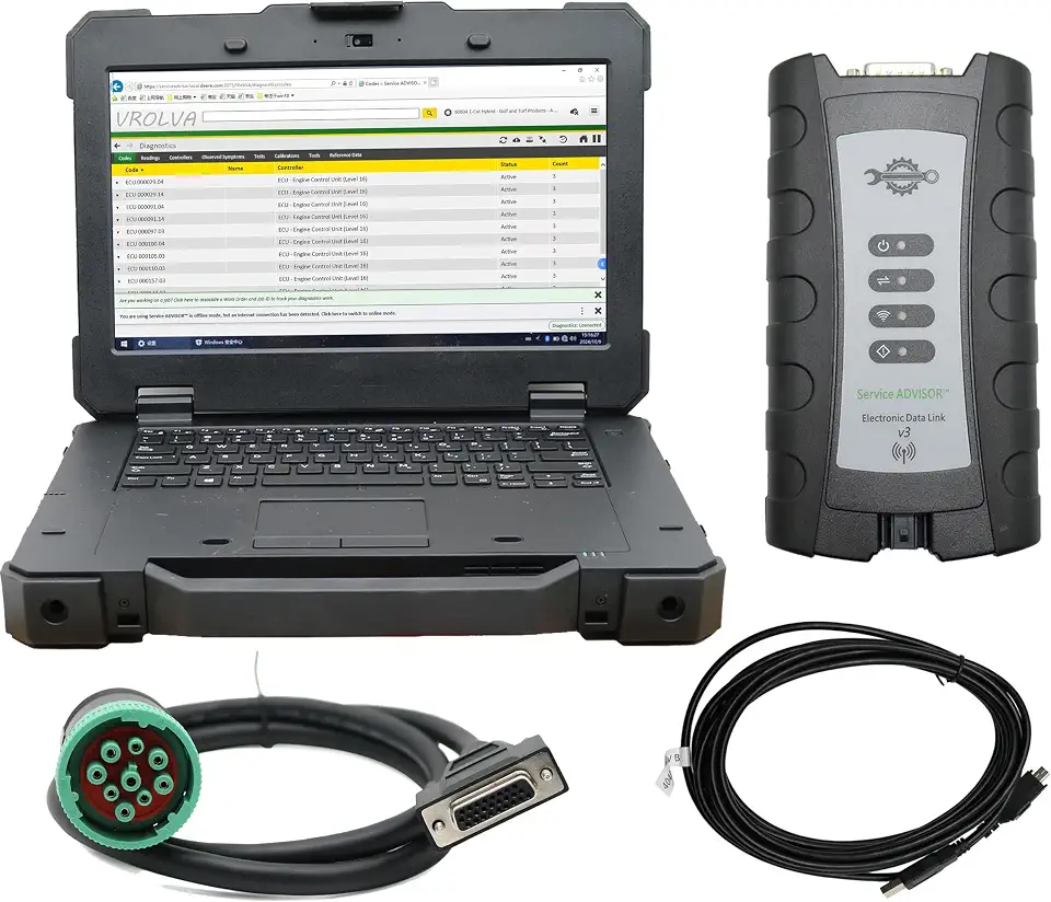 EDL V3 Adapter Interface and Cable Scanner Kit for John Deere Service Advisor V5.3 AG/CF - B0GCF5ZN84