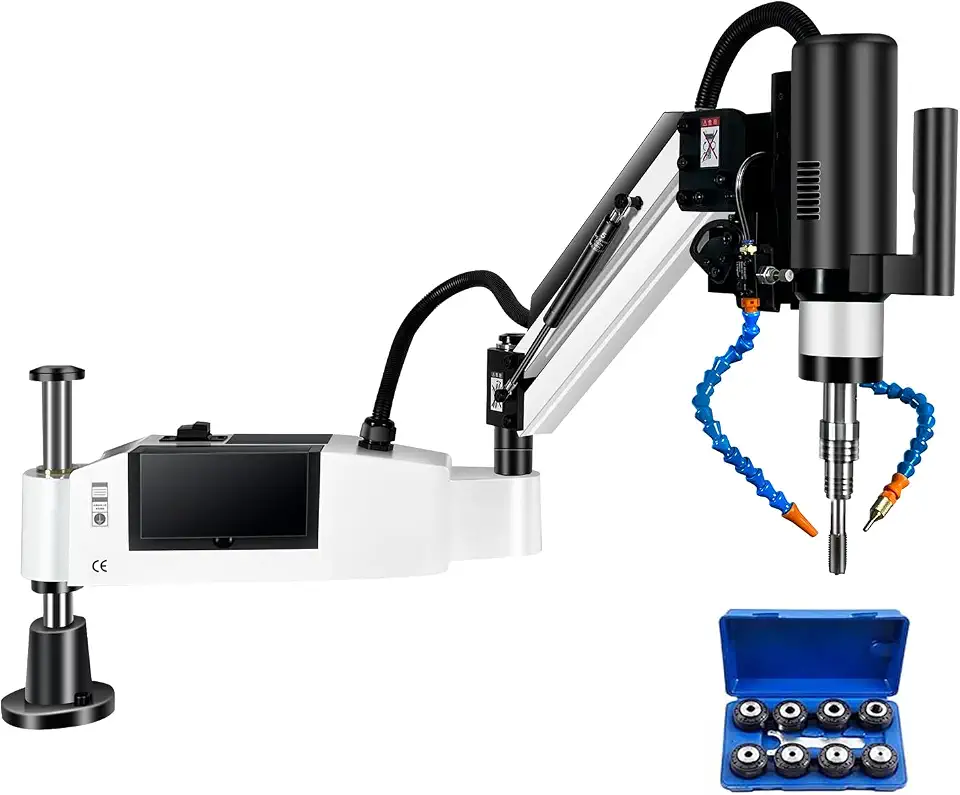 Electric Tapping Arm & Tapping Machine M6-M36, 360° Multi-Directional, Automatic Lubrication & Air Blowing, 0-375RPM, - B0GX8FB6ZY