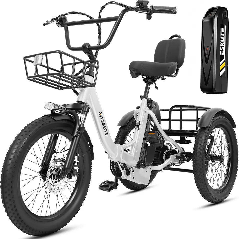 ESKUTE T300 MAX Electric Tricycle for Adults, 20" Versatile Folding E-Trike - B0HJ5HVLQY