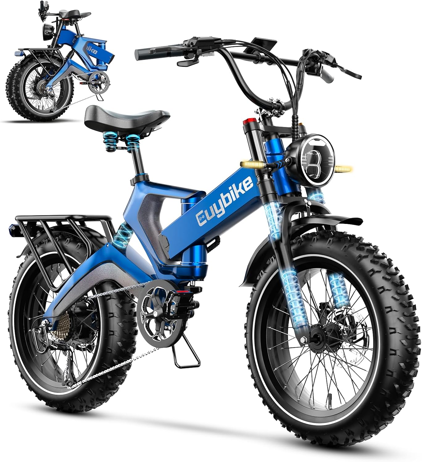 EUYBIKE 3000W/2000W Peak Motor Electric Bike for Adults, 35MPH 120+Miles,48V/52V - B0GCH6XL8J