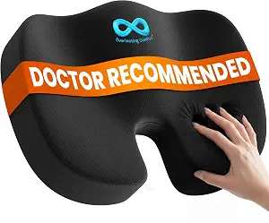 Everlasting Comfort Doctor Recommended Memory Foam Seat Cushion for Office Chairs & Car - Ergonomic - B01EBDV9BU