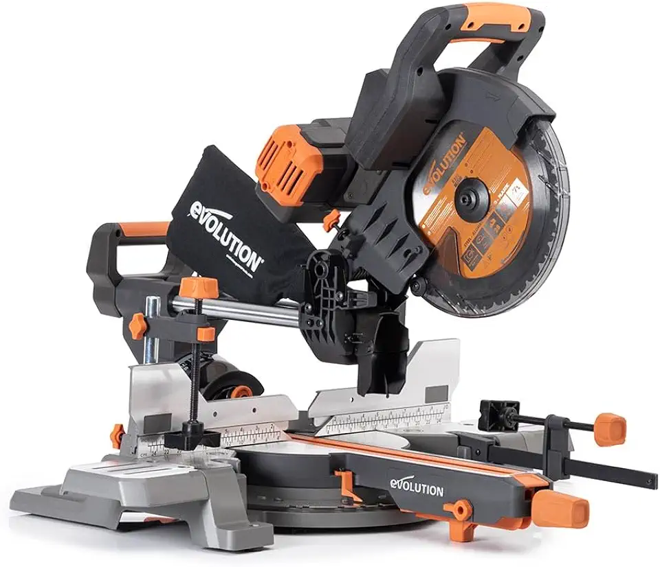 Evolution Power Tools R255SMS-DB-Li Cordless Cut Saw, Brushless, Sliding Function 2 x 18 V Li-Ion - B0CM7236KW