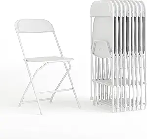 Flash Furniture Hercules Plastic Folding Event Chair, White, 10-Pack - B00EQ1TKJQ