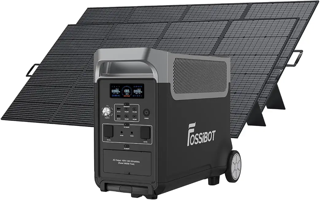 FOSSIBOT F3600 Pro Portable Power Station, 3840Wh Expandable LiFePO4 Solar Generator 3600W Pure Sine Wave, - B0HG1LMGQ7