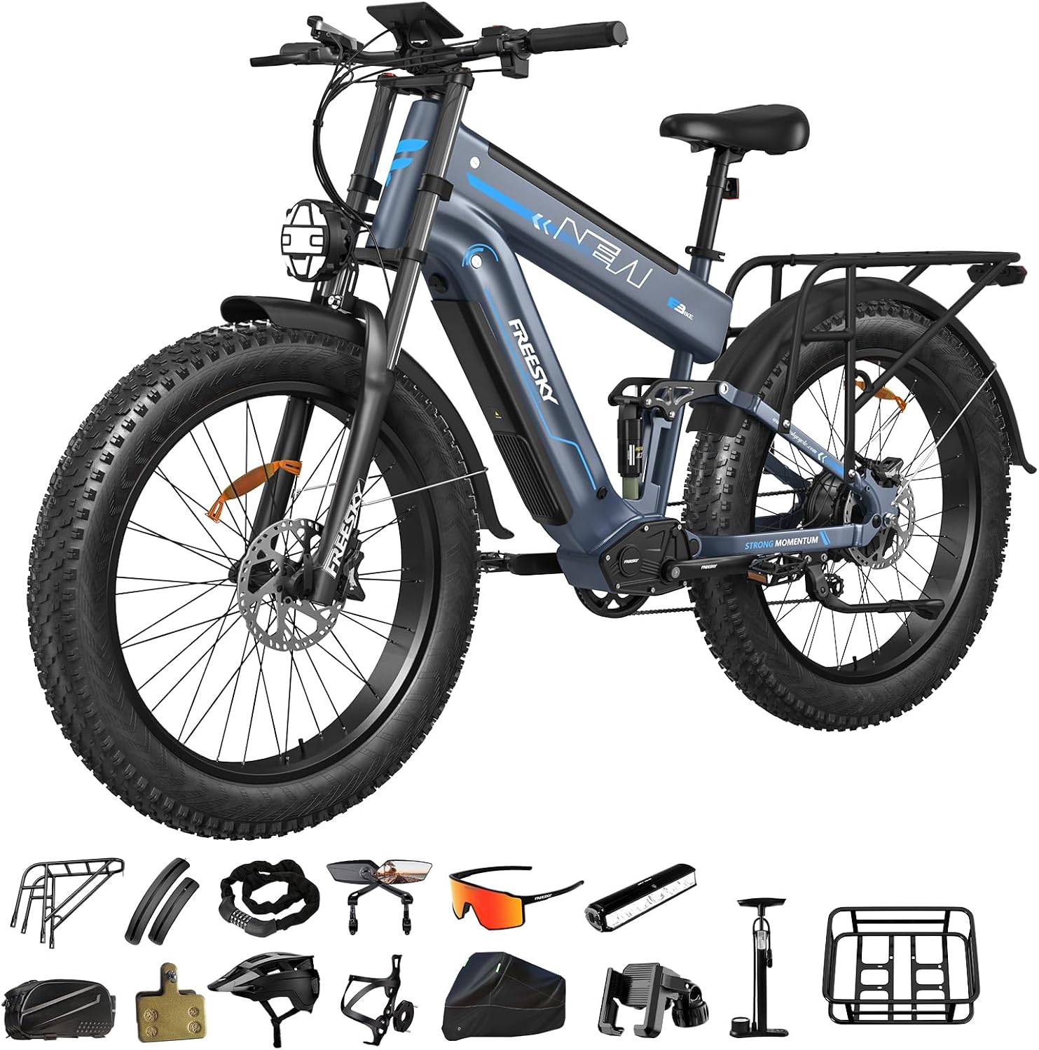 FREESKY Dual Battery Electric Bike for Adults, 48V 45AH 200 - B0FD9XF2QP