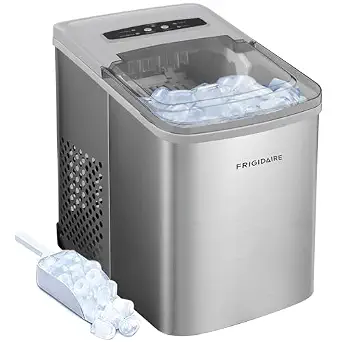 Frigidaire 26 Lbs per Day Portable Compact Maker, Ice Making Machine, Stainless, Medium - B07JBJWP2W