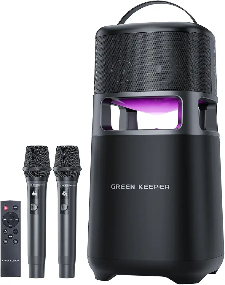GKS61 Karaoke Machine for Adults with 2 Wireless Microphones, 100W RMS Bluetooth Party Speaker, 6.5" - B0GWSBXPRT