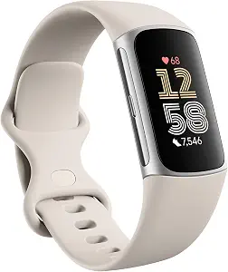 Google Fitbit Charge 6 - Fitness Tracker - Porcelain/Silver - B0CC63GZ3R
