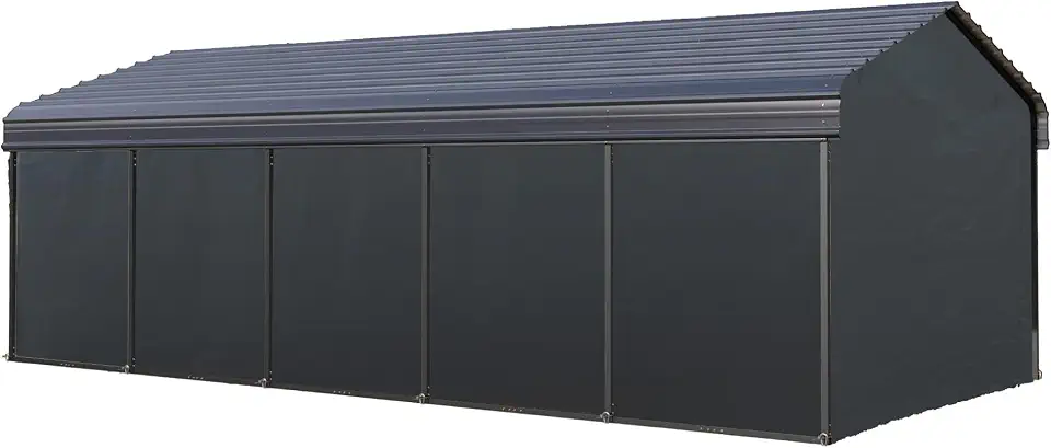 GREEN PARTY 12x25 ft Metal Carport Heavy Duty Frame Canopy Garage Shelter - B0FL1P49YF