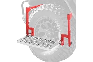 Heavy Duty Folding Tire Step for Truck SUV RV, Adjustable Tire Mounted Step | Truck - B0GY2S1VLH