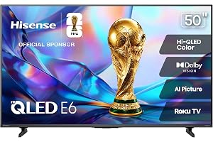Hisense 50" Class E6SR Series Hi-QLED 4K UHD Smart Roku TV (50E6SR, 2026 Model) - - B0HBW7QZRC