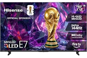 Hisense 75" E7 Cinema Series Hi-QLED Mini-LED 4K UHD Smart Fire TV (75E7SF, 2026 NEW) - B0GH76WGS3