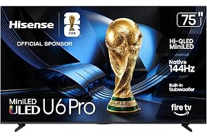 Hisense 75" U6 Pro Series Mini‑LED ULED 4K UHD HDR Gaming AI Smart Fire TV - B0GT4Q3LCV