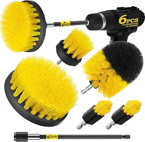 Holikme 6Pc Drill Brush Set - Soft Bristles with Extension for Home Clean - B07G7XG6BV