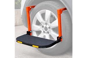 HOONYUNN Foldable Tire Wheel Step, Height Adjustable Heavy Duty Truck Steps, Universal Fit 10''-14'' Tires, - B0GXKVD1PG
