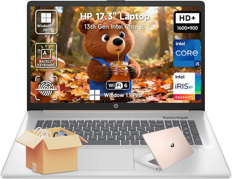 HP 17 Laptop Computer, 17.3" HD+ Large Screen Business Laptop PC, 13th Gen Intel Core - B0HHS2WWPM