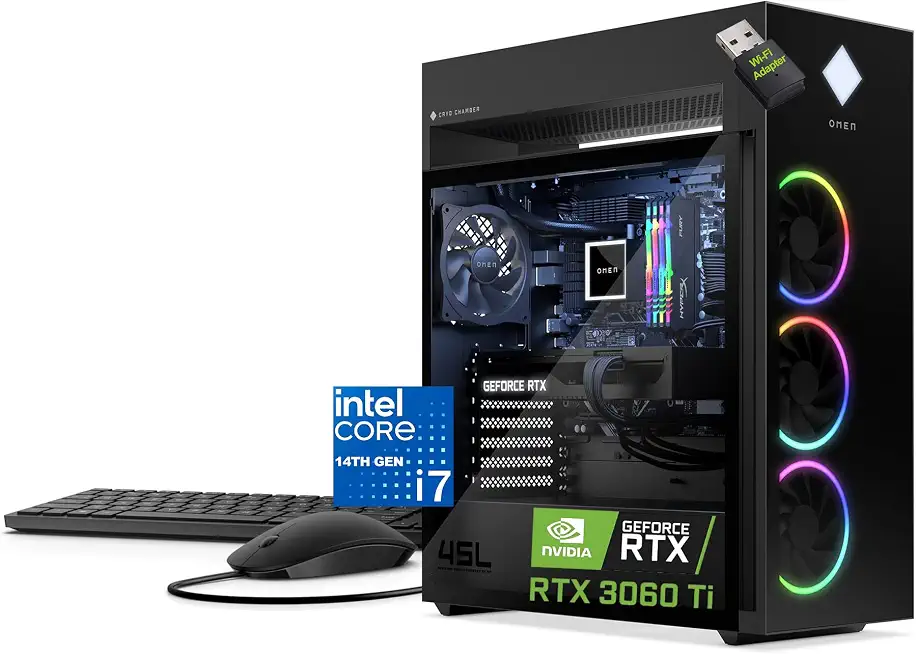 HP OMEN 45L Gaming Desktop, i7-14700F, 64GB DDR5, 2TB PCIE, RTX 3060Ti - B0HJCYGJDL