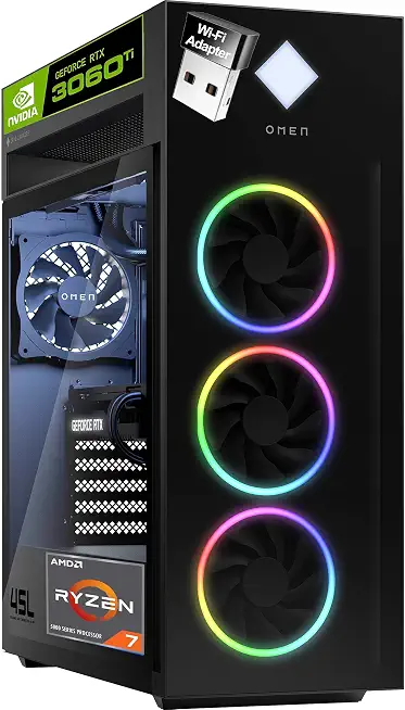 HP OMEN 45L Gaming PC, 64GB RAM, 1TB SSD, Liquid Cooled, RTX 3060 Ti 8GB - B0HKJNFNZ2